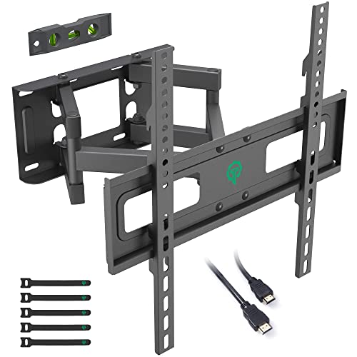 Tiptop Gear Suporte de parede TV para ecrãs planos e curvos de 32 a 60 polegadas, suporte de parede de TV com inclinação, MAX VESA 400 x 400 mm