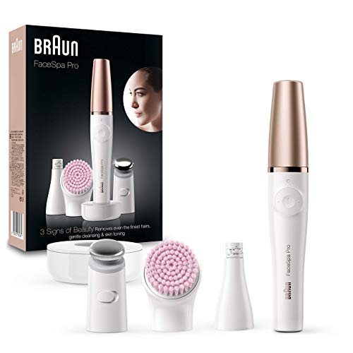 Braun FaceSpa Pro 912 Sistema 3 em 1 com depiladora facial, escova facial e cabeça tonificadora, branco