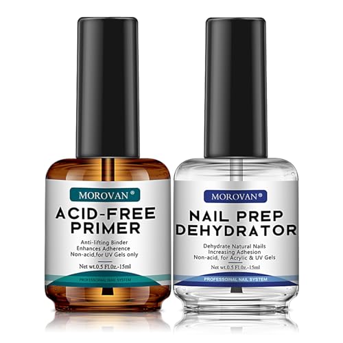 Morovan primer unhas gelinho - 15 ml desidratador e primeiro para unhas profissional para unhas de acrílico unhas unhas de gel primeiro unhas sem ácido e desidratador para unhas adequado para senhoras