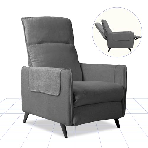 FLEXISPOT Sofá recarregável sofá de tecido adequado para todos os tipos de pessoas e colocado na sala de estar, poltrona estável com função reclinável (103 x 87 x 72 cm) cinzento