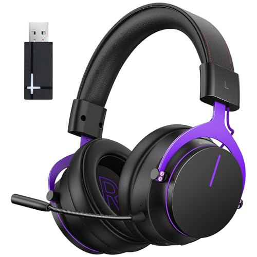 Inwa 5,8 G Auriculares sem fios para PS5, equilíbrio de som de jogo/chat, baixa latência 5,8 GHz, som envolvente 7.1, compatível PS5/PS4/PC/Switch