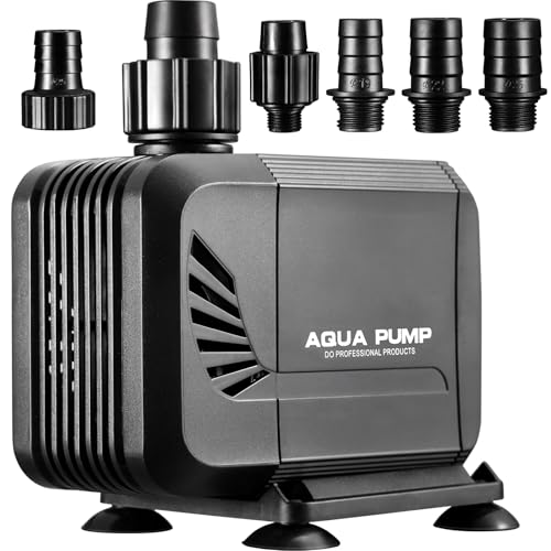 Bomba de aquário de 65 W, bomba de água submergível, bomba de tanque anfíbia 3600 L/H com filtro e 6 bicos, 3 tamanhos: 16 mm/19 mm/25 mm, Altura máxima de fornecimento 3 m, para aquário, fonte, lagoa