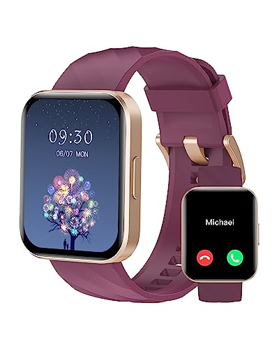 RUIMEN Relógio inteligente mulher homem com chamada, 1,85" Smartwatch com pulsómetro, podómetro, oxímetro de sono, mostrador de relógio personalizado, impermeável IP68 pulseira de atividade para iOS