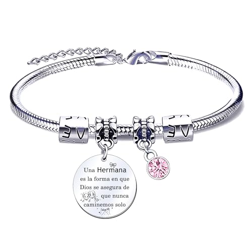 QTQTLP Pulseira irmã presente de irmã presente de irmã mais velha presente de aniversário irmã pulseira de aço inoxidável irmã pulseira personalizada mulher irmã pulseira de irmã para a melhor irmã