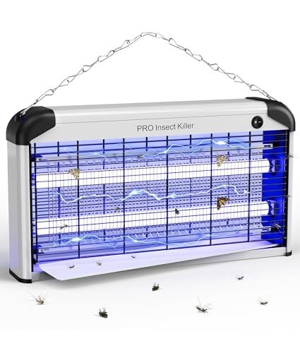 PAL&Sam 7030-PS Candeeiro de insetos interior, candeeiro anti-mosquitos elétrico UV 30 W, 2400 V lâmpada UV anti-moscas interior potente moscas avispas mosquitos ácaros
