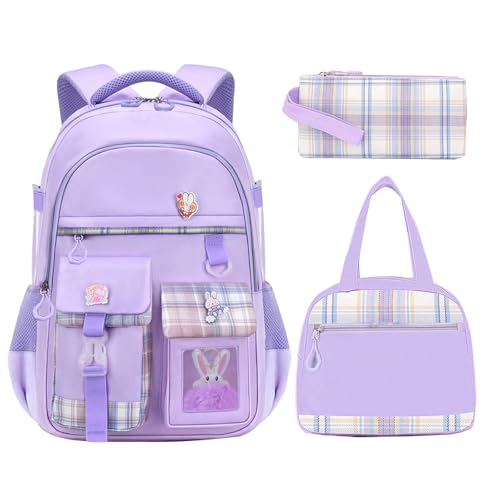 HANXIUCAO Mochila escolar para meninas, grande capacidade, mochila escolar para meninas, adolescentes, impermeável, com compartimento para portátil, mochila para meninas Primary Junior High University