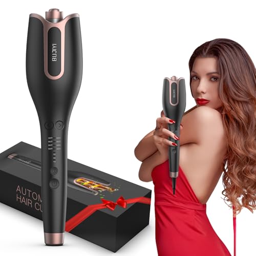 BUJIYI Modelador de cabelo automático, modelador de cabelo grande de 1 polegada, 4 opções de temperatura e aquecimento rápido em 15 segundos, adequado para cabelos compridos de 6 a 25 polegadas