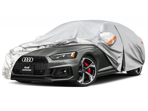 Kayme Capa de carro exterior, compatível com Audi A5 (2009-2025), capa para carro impermeável, respirável, anti-UV, anti-pó, de 6 camadas, cobertura de carro com fecho de correr e forro de algodão.