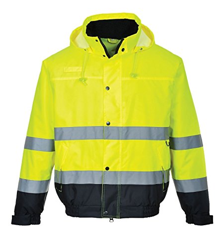 Portwest Casaco bicolor de alta visibilidade, tamanho: XL, cor: Amarelo/marinho, S266YNRXL