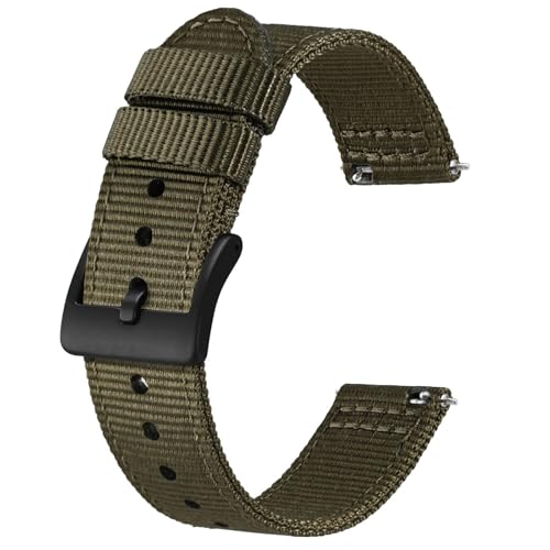 BISONSTRAP Correias de nylon militar, correias de relógio para homens, libertação rápida, fivela escovada, largura da correia 18 mm 19 mm 20 mm 22 mm