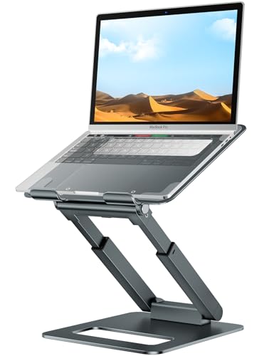 tounee Suporte PC portátil, suporte ergonómico para computador, altura ajustável de 2,1" a 21", até 22 lbs, compatível com MacBook, todos os computadores portáteis de 10 a 17 polegadas, cinzento