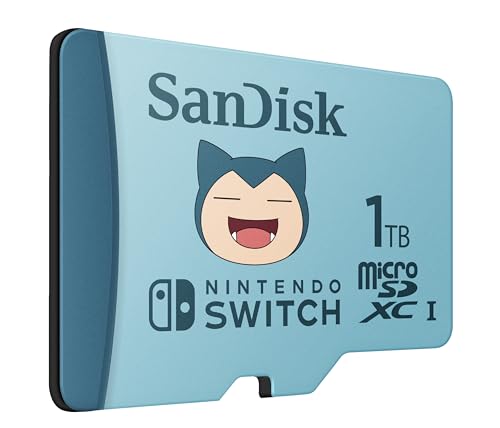 SanDisk 1 TB Pokémon Snorlax cartão microSD para Nintendo Switch, até 100 MB/s de velocidade de leitura e até 90 MB/s de escrita, 4K UHD, V30, U3