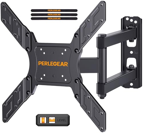 Perlegear Suporte TV de parede telas de 26 a 60 polegadas, articulado inclinável e giratório, até 45 kg, MAX VESA 400 x 400 mm