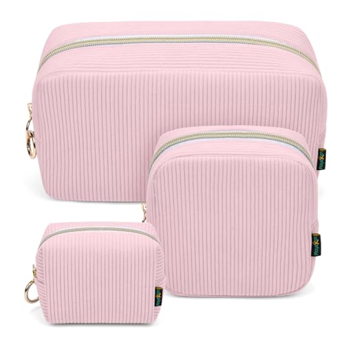 Neceser de viagem, sacos de maquilhagem meninas de tecido de veludo com fecho de correr, bolsa de higiene para mulher organizador de maquilhagem, precisa de tecido portátil compressos presentes de