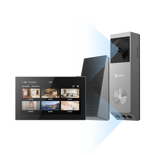 EZVIZ EP3X Pro campainha sem fios com câmara dupla 3 MP e monitor SD7, deteção de pessoas/pacote, visão noturna colorida, áudio bidirecional, impermeável, 32 GB eMMC incorporado