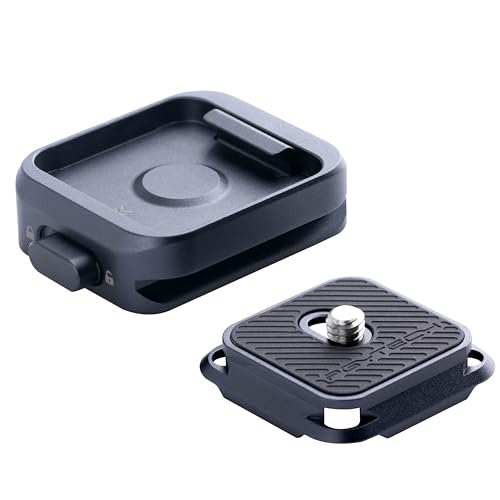 PGYTECH Braçadeira e placa de desbloqueio rápido para câmara, compatível com Arca Swiss, placa de desbloqueio rápido adequada para câmara, tripé