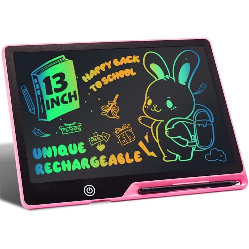 Quadro mágico infantil de 13 polegadas recarregável, tablet de escrita LCD portátil para crianças 3 4 5 6 7 8 anos quadro infantil educativo brinquedos presentes dia das crianças aniversário Natal