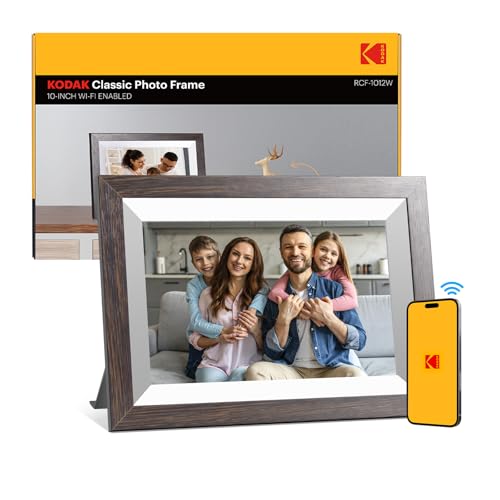 KODAK Moldura de fotos digital WiFi de 10,1 polegadas, memória incorporada de 32 GB, ecrã tátil para HD de 1280 x 800 IPS, suporte multilingue, rotação automática, partilhar instantaneamente