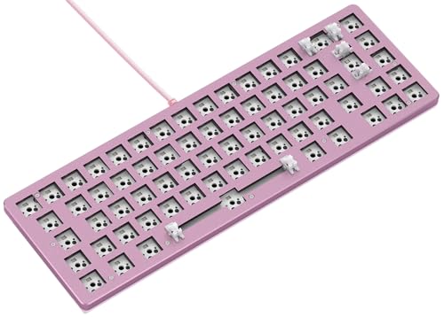 Glorious Gaming GMMK 2 Compact (65%) Barebones (apenas capa) - Capa de teclado gaming mecânico, compacta TKL (65%), alumínio, personalizável, RGB, distribuições internacionais / ISO - rosa