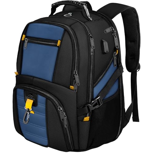 MATEIN Mochila para homem grande de 55 l, mochila para portátil para homem de 18,4 polegadas, mochila de trabalho com porta de carregamento USB, mochila de viagem, impermeável, mochila escolar