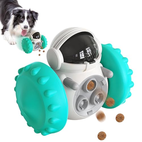 Shyllin Brinquedos para cães interativos, brinquedo inestrutível para cachorros, bola comida para cães, dispensador de golosinas, jogo inteligência cães, comedor de quebra-cabeças (azul)