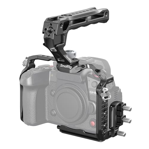 SMALLRIG Kit de gaiola de libertação rápida HawkLock para Panasonic LUMIX GH7/GH6, com kit de manípulo superior, braçadeira de cabo para HDMI e USB-C - 4825