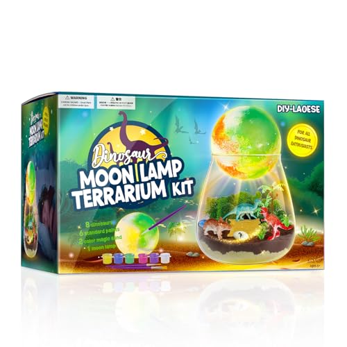 Dinossauros brinquedos - kit de dinossauros para crianças com pintura candeeiro lua - presente de aniversário crianças de 4 5 6 7 8-12 anos - kit de artesanato para crianças - jogos e brinquedos