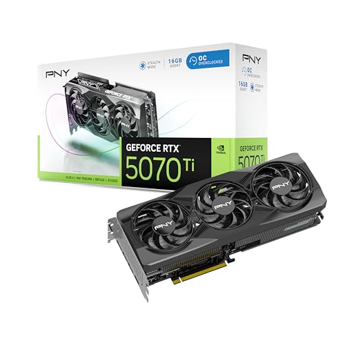 PNY Placa gráfica GeForce RTX™ 5070Ti 16GB OC DLSS 4 Triple ventilador