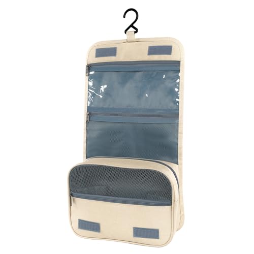 AiQInu Neceser de viagem, impermeável de grande capacidade precisa de maquilhagem, bolsa de higiene com gancho pendente para homem e mulher acessórios de viagem