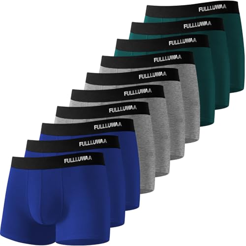 Fullluwaa Cuecas homem boxer, boxers homem pack (pack de 10), algodão, confortável e ajustado