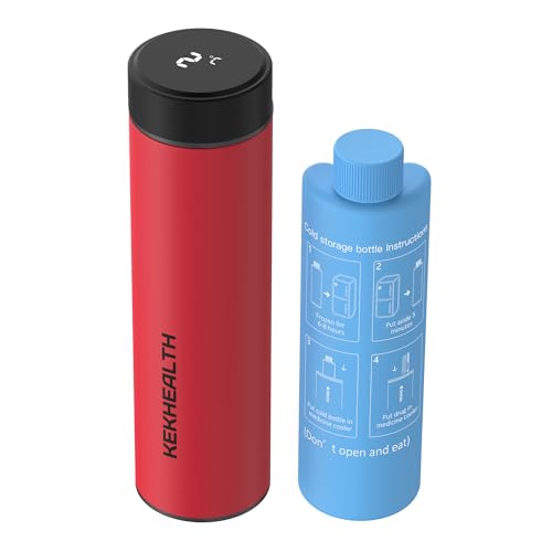 KEKHEALTH Frigorífico medicamentos portátil com ecrã de temperatura, 60 horas, 1-3 penas, frigorífico com insulina viagem para diabéticos com 2 refrigerador, saco de gel frio (vermelho de resgate)