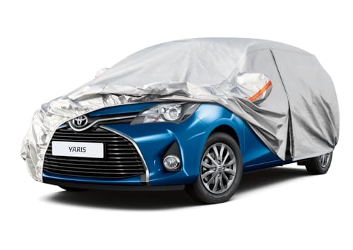 Kayme Capa de carro exterior, compatível com Toyota Yaris (1999-2025), capa para carro impermeável, respirável, anti-UV, anti-pó, de 6 camadas, cobertura de carro com fecho de correr e forro de