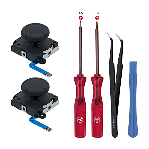 Tolesum Switch Joystick substituição 3D Analog Joycon para NS Switch/Switch OLED Joycon/Switch Lite com kit de ferramentas de reparação-preto