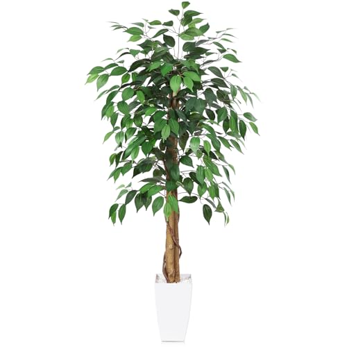Kazeila Plantas artificiais 120 cm Ficus plantas artificiais grande decorativas árvore artificial decoração interior casa sala de estar jardim (1 pacote)