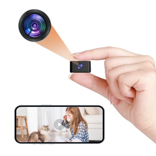 Câmara de espionagem WiFi 1080P mini câmara espia - vigilância sem fios interior/exterior ultra grande ângulo câmara oculta com detecção de movimento, transmissão em tempo real APP móvel, mini câmara