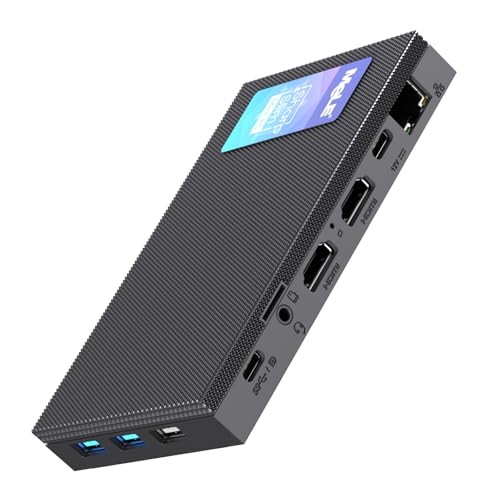 MeLE Quieter4C Mini PC sem ventilador 8 GB DDR4 256 GB ROM Micro PC Twin Lake N150 (até 3,6 GHz) USB-C 2 X HDMI 4K ecrã triplo computadores de mesa pequeno com montagem VESA para casa/escritório