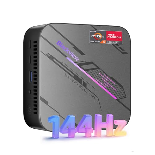 Blackview MP100 W-11 Pro Mini PC, Ryzen 5 7430U (7 NM, 6C/12T, 4,3 GHz), 32 GB DDR4, SSD M.2 de 1 TB, DP 1,4 + HDMI 2.0 + Type-C, ecrã triplo UHD K, Wi-Fi i 6/BT 5.2/RJ45 Mini computador