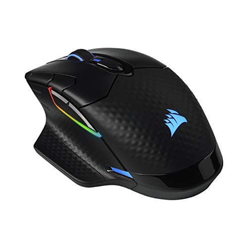 Corsair DARK CORE RGB PRO SE Rato sem fios para jogos FPS/MOBA com carregamento sem fios Qi - 18.000 PPP - 8 botões programáveis - sem fios Sub-1ms - iCUE, Mac, PS5, PS4, Xbox - preto