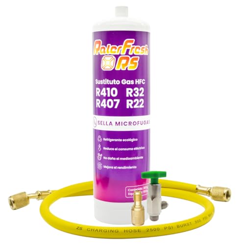 Gas Refrigerante Ralerfresh RS substituto R410, R32, R407 e R22 refrigerante para ar condicionado tipo split (garrafa mangueira adaptador)