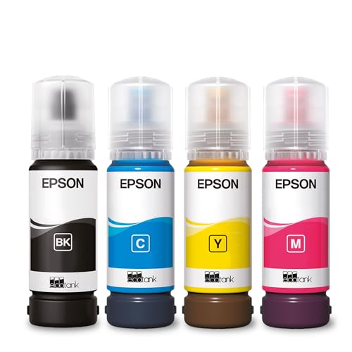 Garrafas de tinta originais EcoTank da série 104 da Epson - cores ciano, magenta, amarelo e preto