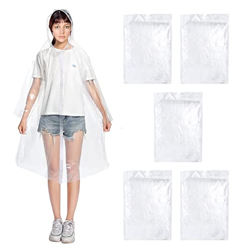 JSMTKJ Poncho impermeável, 5 poncho descartáveis impermeáveis impermeáveis descartáveis capa de chuva descartável para viagens, piquenique, desportos, caminhadas de ciclismo, 1, 30-36