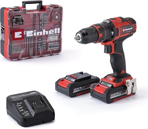 Einhell Broca de parafusos de percussão com bateria TE-CD 18/40 Li-i +64 Power X-Change (iões de lítio, 18 V, 40 Nm, electr. Velocidade, máximo 24000 rpm, incl. 2 x 2,0 Ah baterias, carregador e