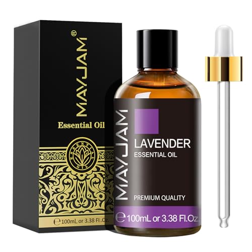 MAYJAM Óleo essencial de lavanda 100 ml, óleo de lavanda para difusor de humidificador, bricolagem, casa, acessórios