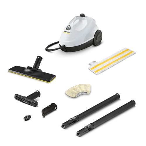 Kärcher Limpador a vapor SC 2 EasyFix, pressão vapor: 3,2 bar, tempo de aquecimento: 6,5 min, potência: 1500 W, desempenho: 75 m², depósito: 1 l, kit de limpeza EasyFix e boquilhas