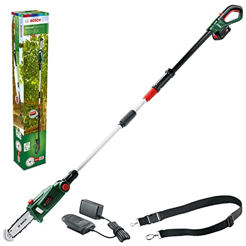 Bosch UniversalChainPole 18 Serra de corrente telescópica (1 bateria 18 V 2,5 Ah, carregador, Power4All 18 V)