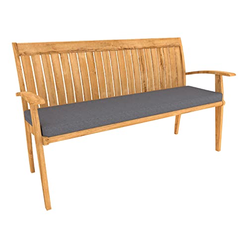POKAR Almofada para banco de jardim interior / exterior - móveis de assento (170 x 40 x 5, antracite)