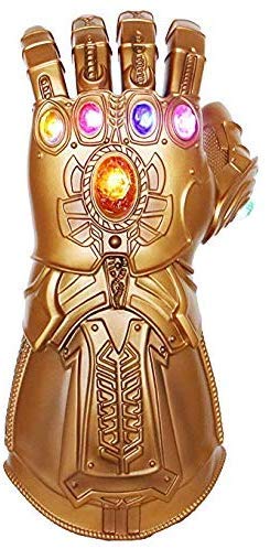 UrMsun Iron Man Infinity Gauntlet para crianças com 2 pilhas de substituição, Iron Man Glove LED com pedras para crianças