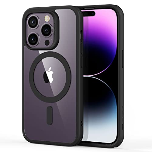 ESR Capa para iPhone 14 Pro, compatível com MagSafe, proteção de grau militar à prova de impactos, capa magnética para iPhone 14 Pro, capa híbrida clássica (HaloLock), preto transparente