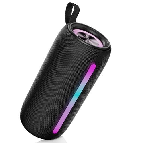 Altifalante Bluetooth portátil 5,4, altifalante Bluetooth potente 24 W, Duplo Graves Speaker, 30H reprodução, IPX7 colunas à prova d'água, RGB luzes, suporte AUX/TF Card, adequado para exteriores