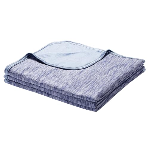 Luxear Manta refrescante de verão, ARC-Chill 3,0 fibra refrigerante Q-MAX 0,5 manta de refrigeração, de dupla face fina macia respirável lençóis refrigeradores, sofá para adultos bebés, azul 130 x 170